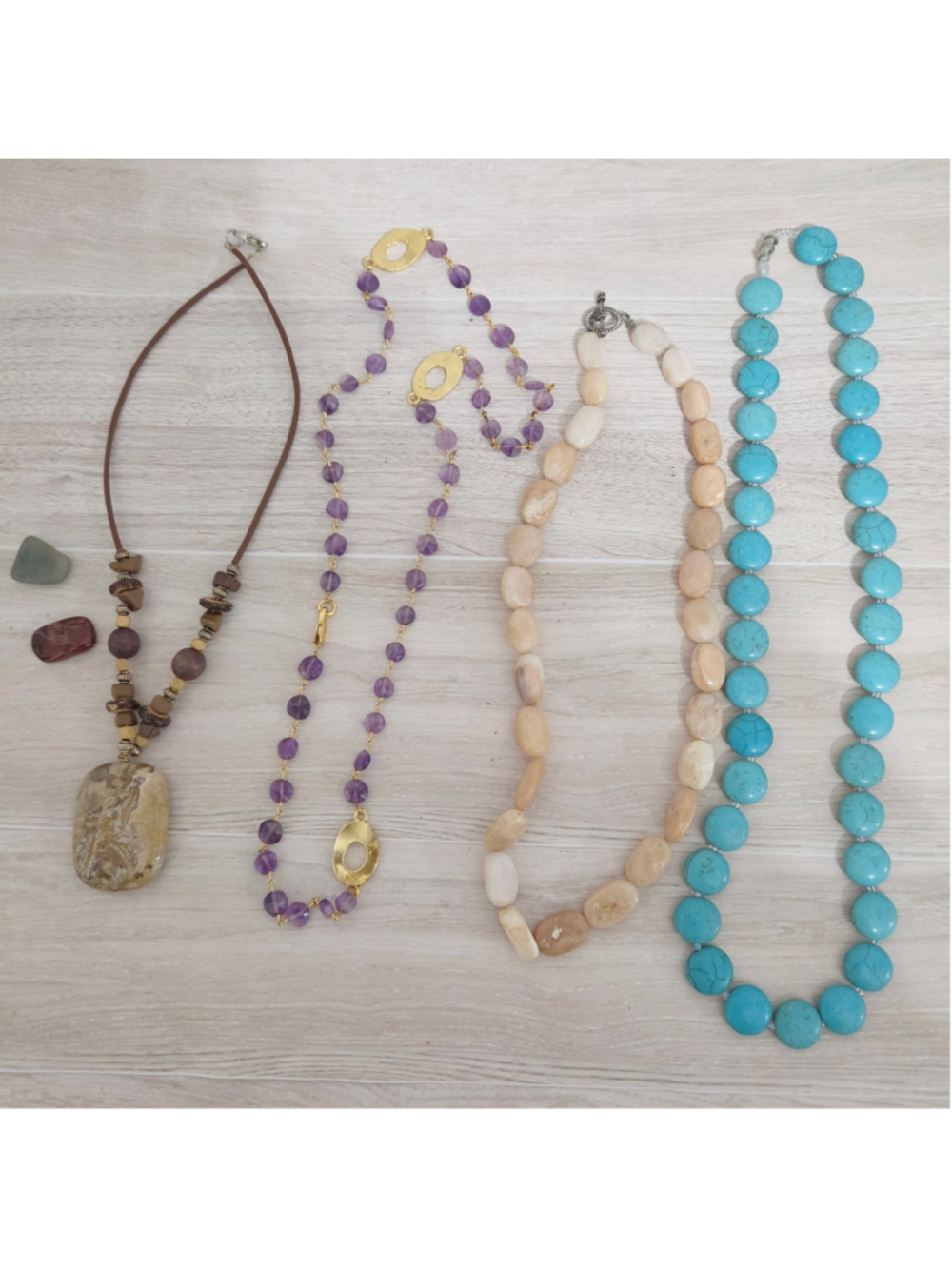Women's Unbranded Multi-Color Beaded Stone Necklace Set, One Size